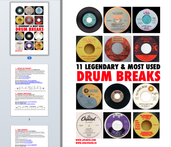 11 legendary and most used drum breaks (PDF-File)
